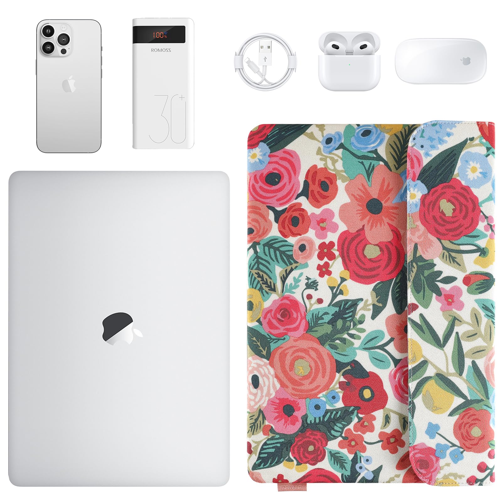 DOMISO 14 Pouces Housse PC Portable Fleurs Fine Étanche