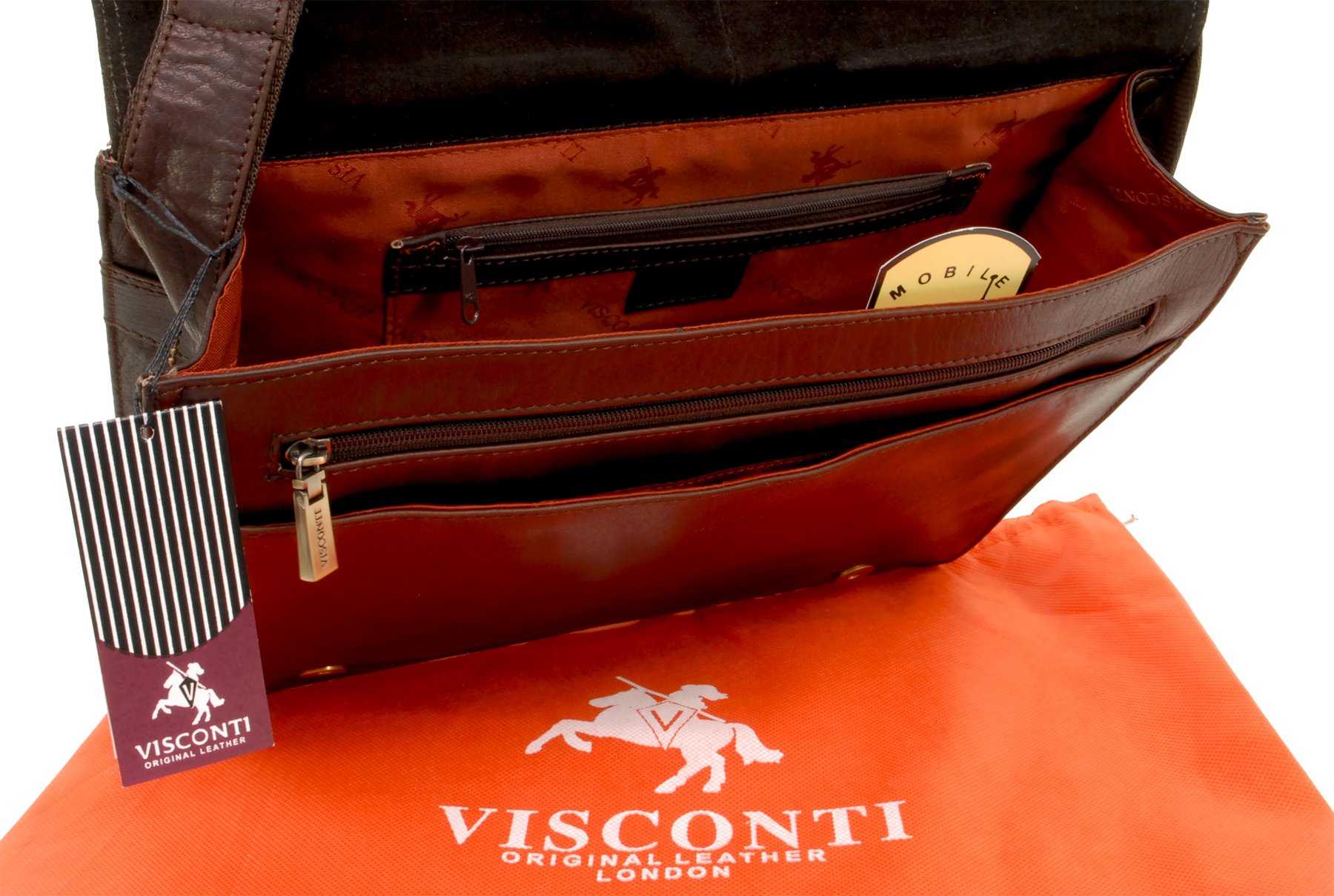 Visconti ML23 Carter besace cuir marron format A4