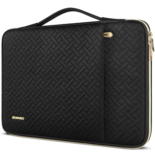 Domiso 15,6 pouces housse ordinateur noir zip doré fine