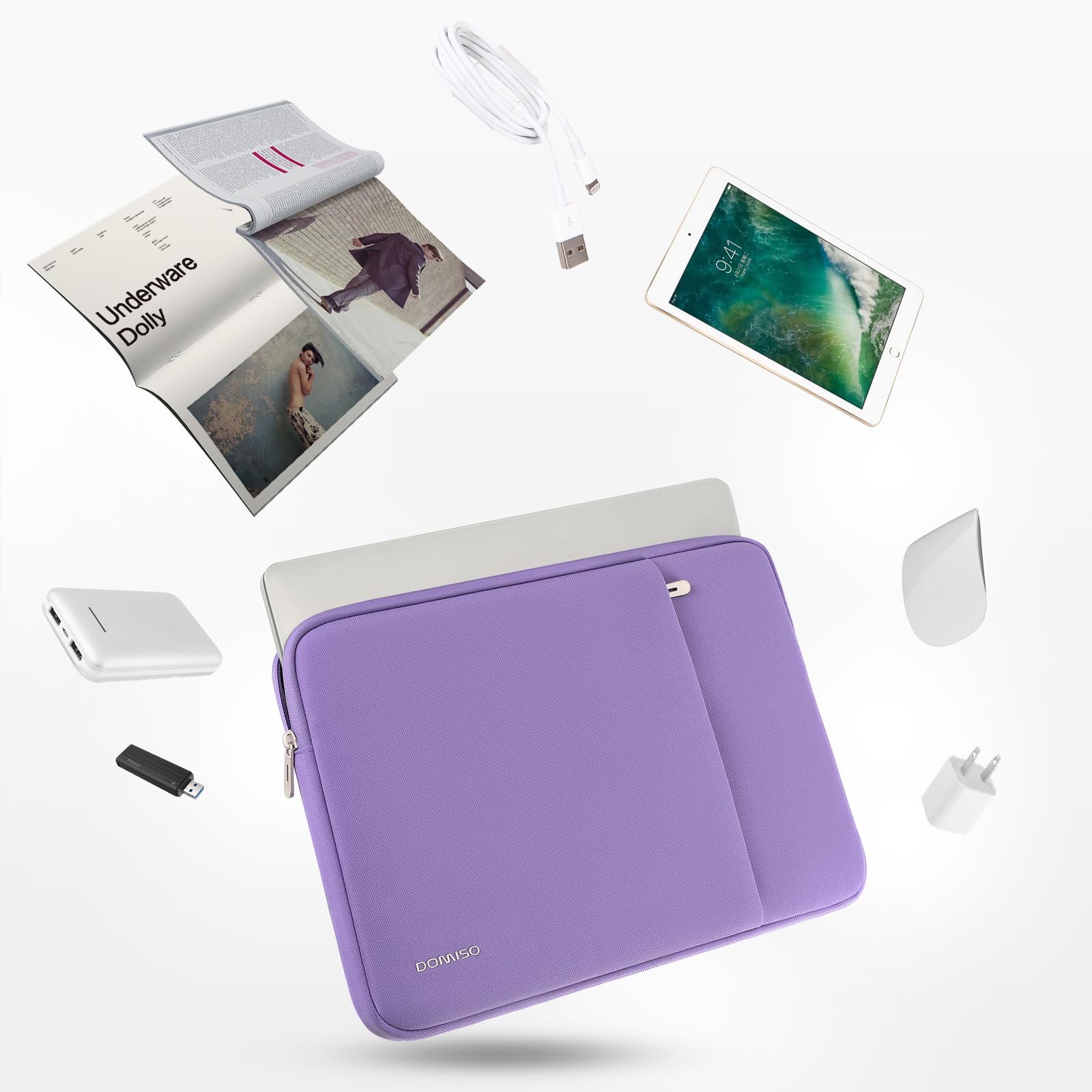 DOMISO 17,3 Pouces Sacoche PC Portable Pourpre Antichoc