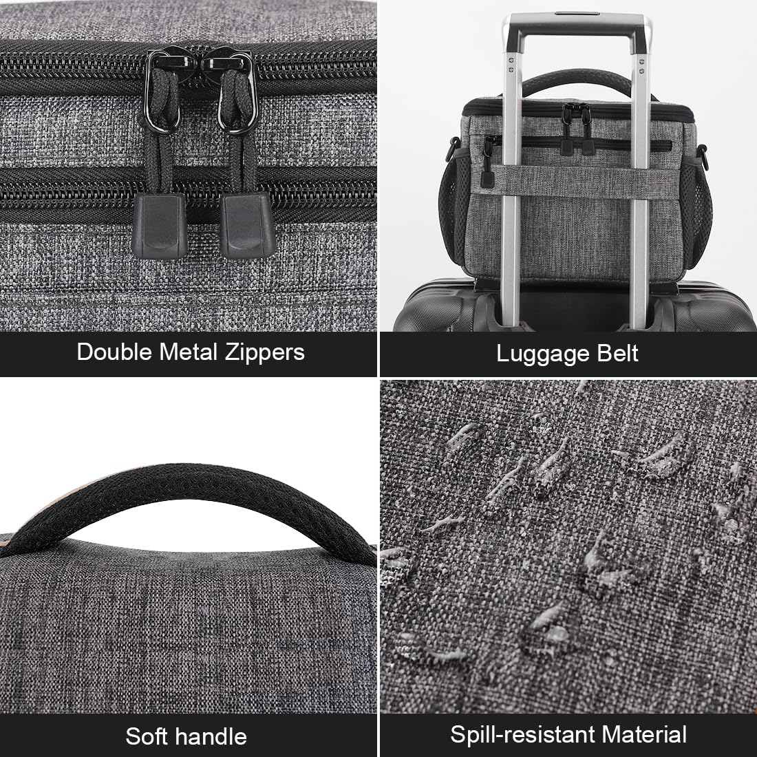 Domiso sac bandoulière appareil photo gris imperméable