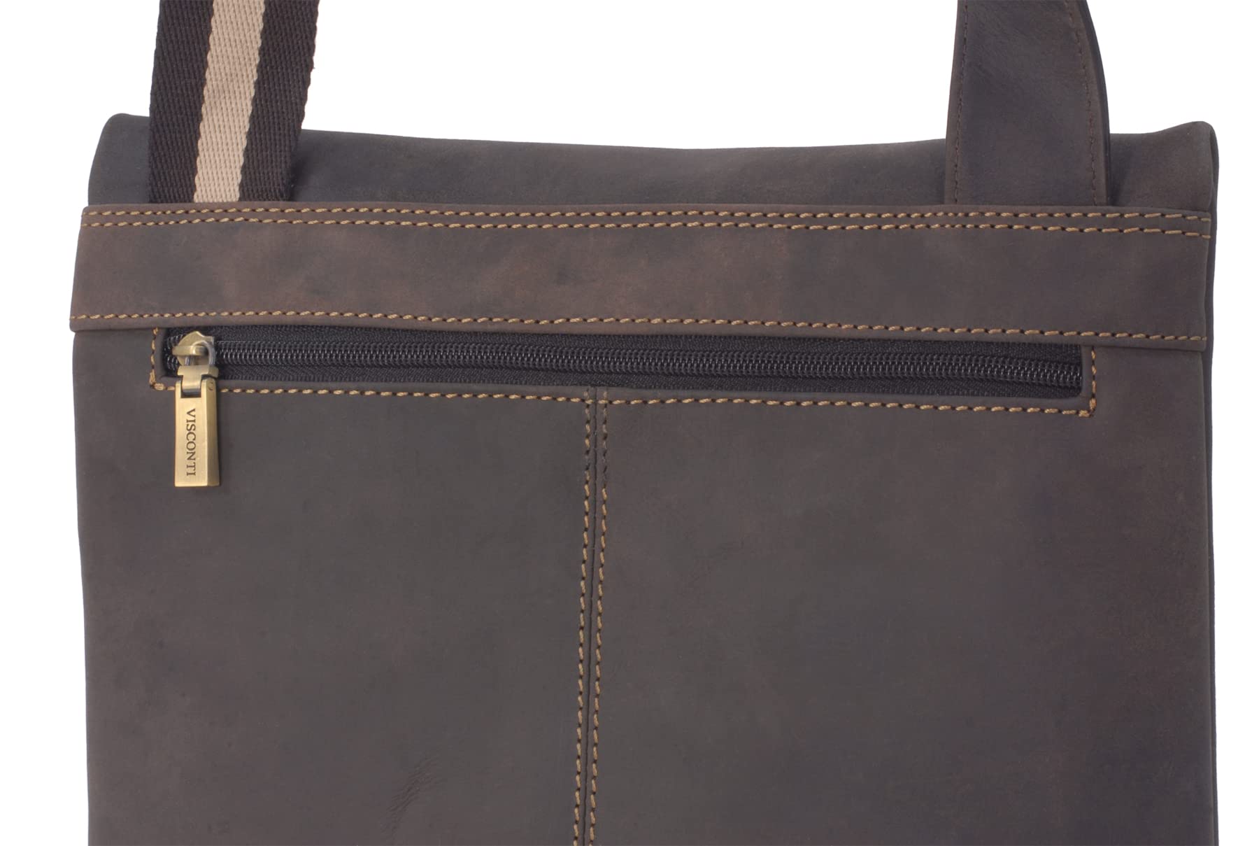 Visconti 16058 George Sacoche Cuir Foncé Mince Bandoulière