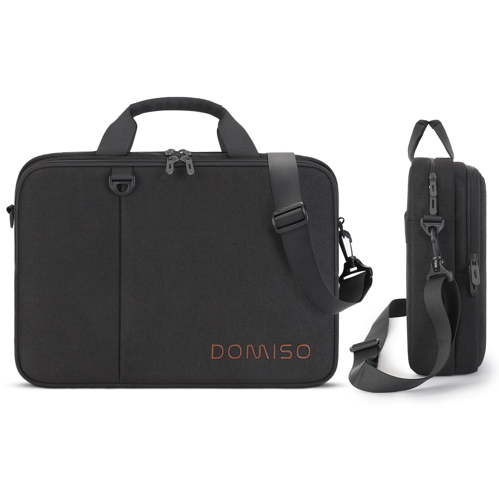 DOMISO 15,6 pouces sacoche ordinateur noire bandoulière