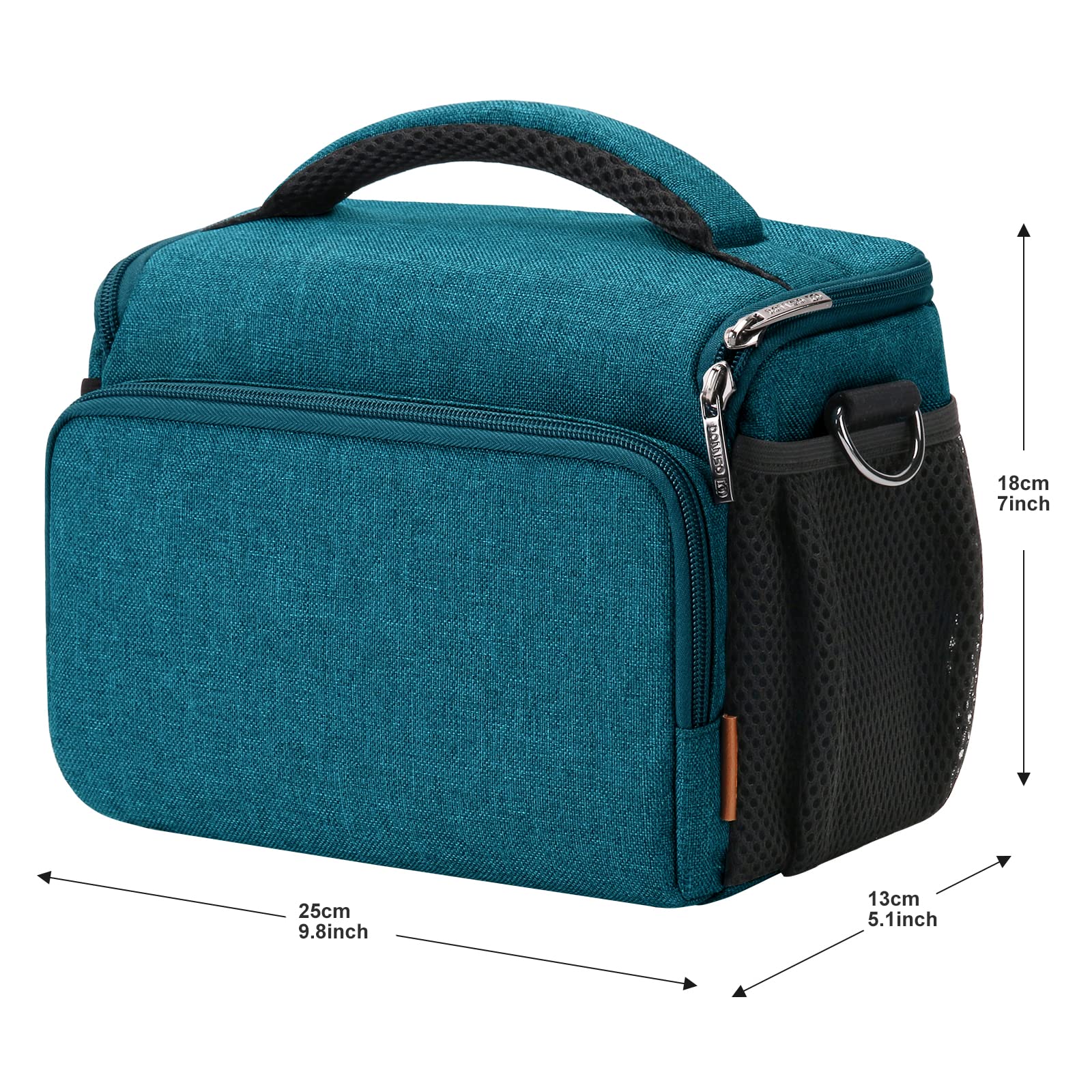 Domiso sac appareil photo reflex turquoise compact