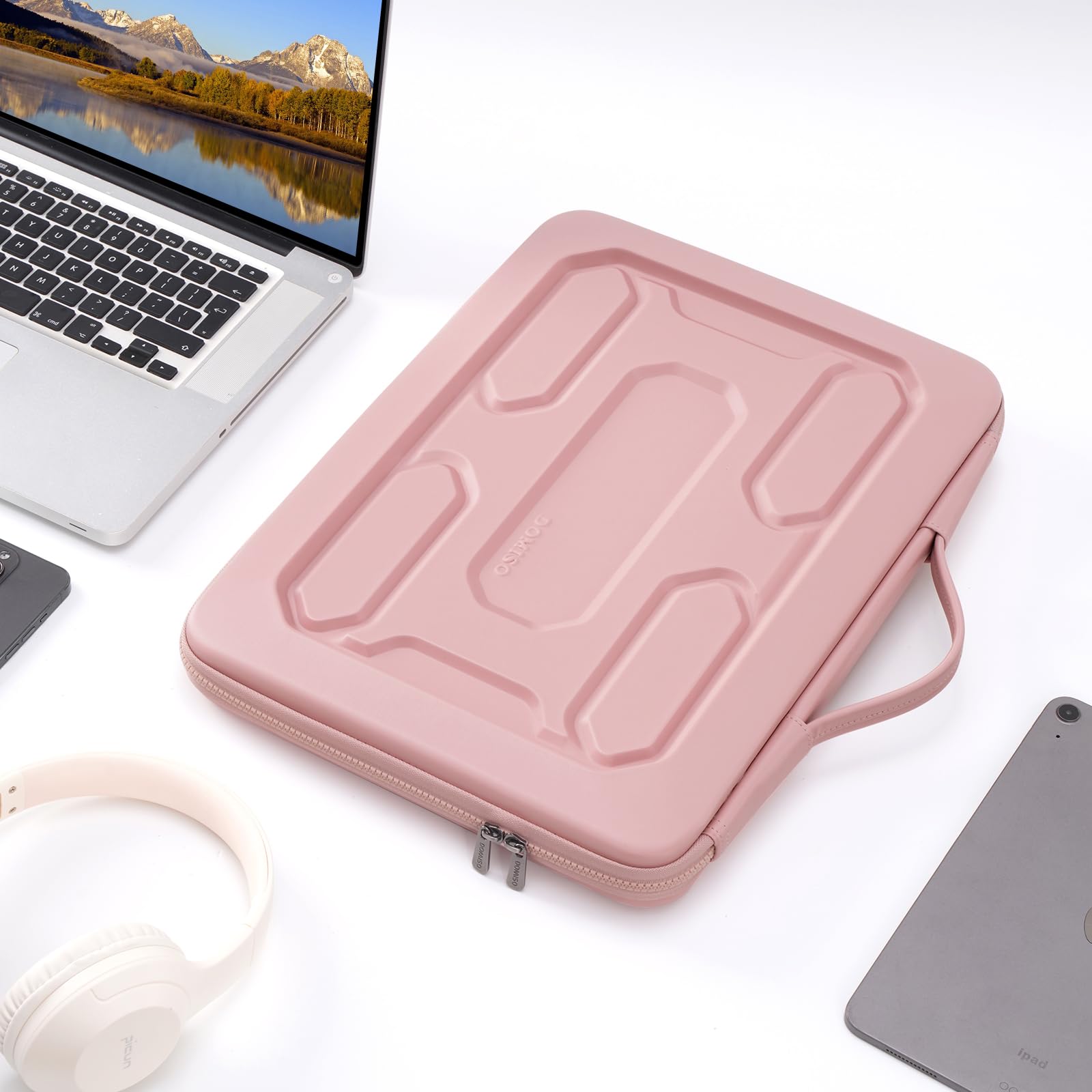 DOMISO Housse ordinateur portable 14 pouces rose antichoc