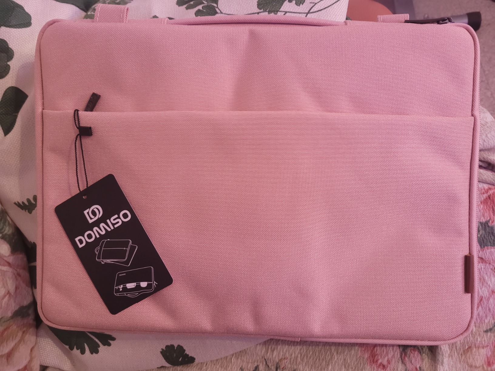 DOMISO Housse ordinateur portable 14 pouces rose avec pochette