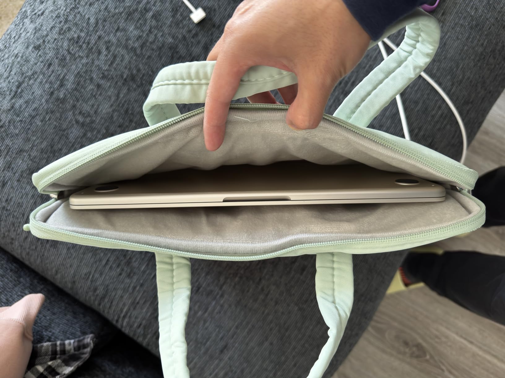 Jooeer housse 13" MacBook pochette verte à poignée