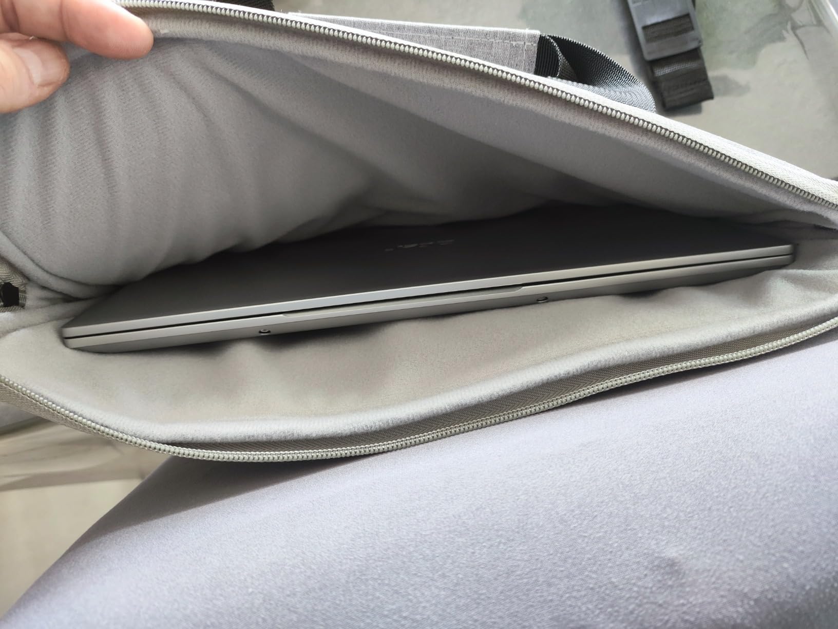 Jooeer pochette ordinateur 13/14/15" grise bandoulière imperméable