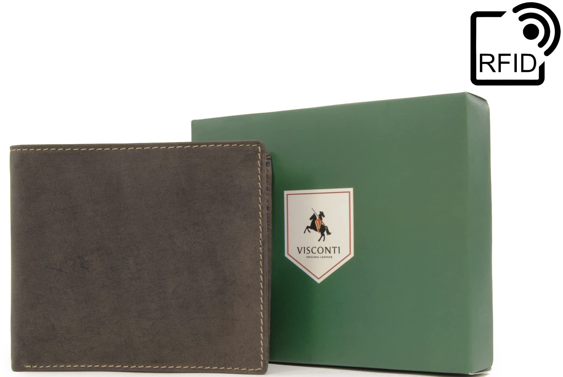 Visconti 707 Shield portefeuille homme cuir marron foncé RFID