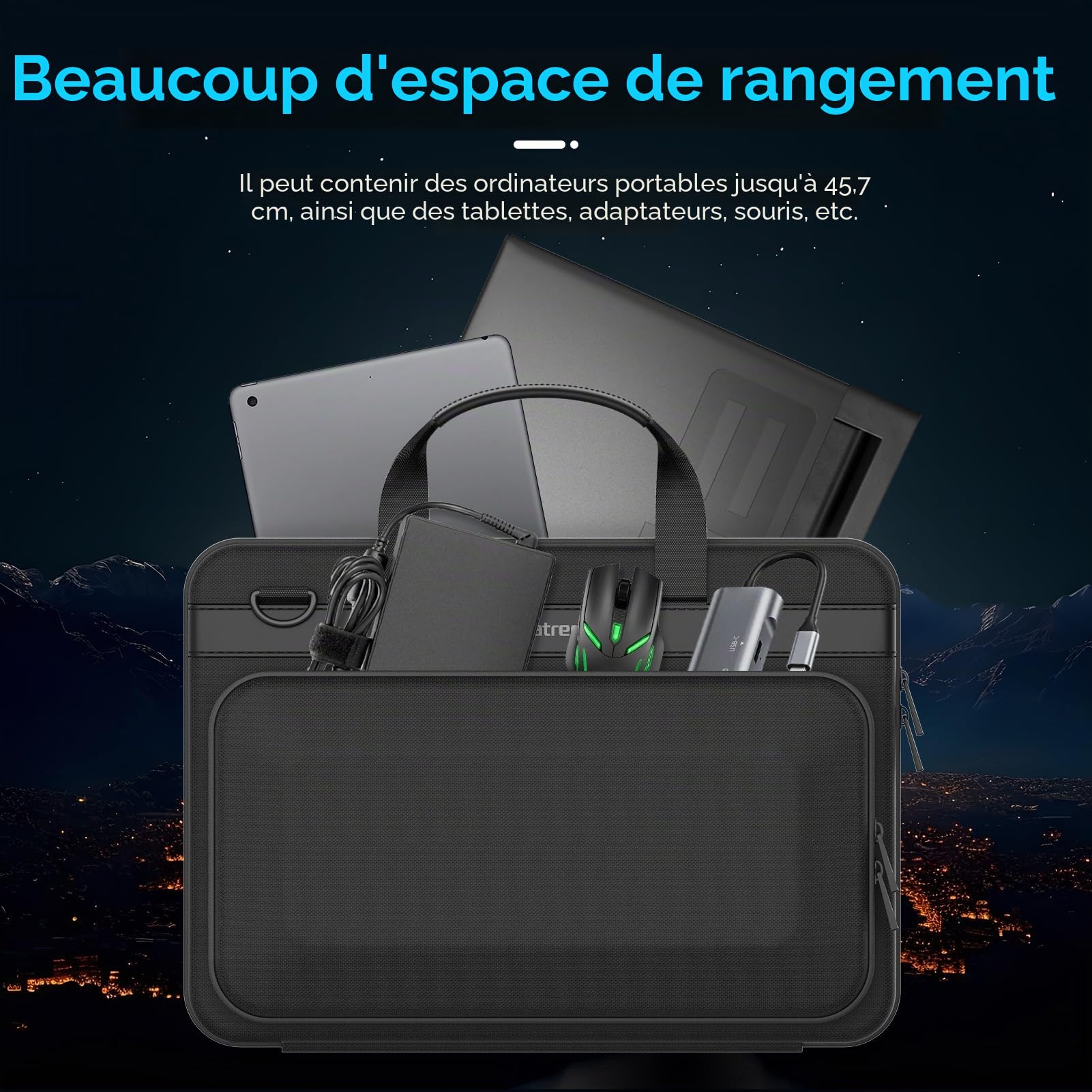 Smatree A800XL mallette rigide 18" Alienware Acer noir