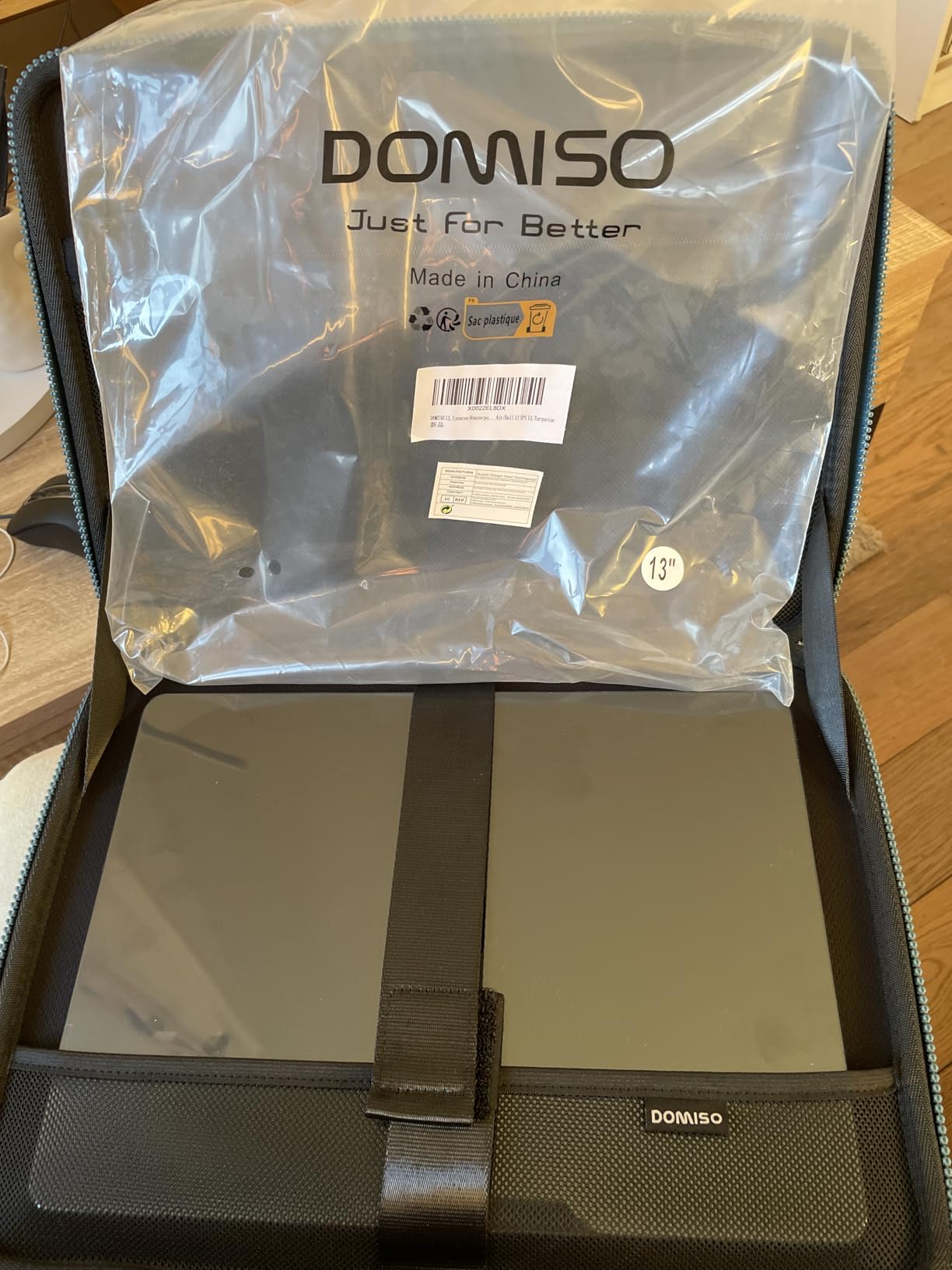 DOMISO Étui PC portable 17-17,3 pouces turquoise rigide EVA
