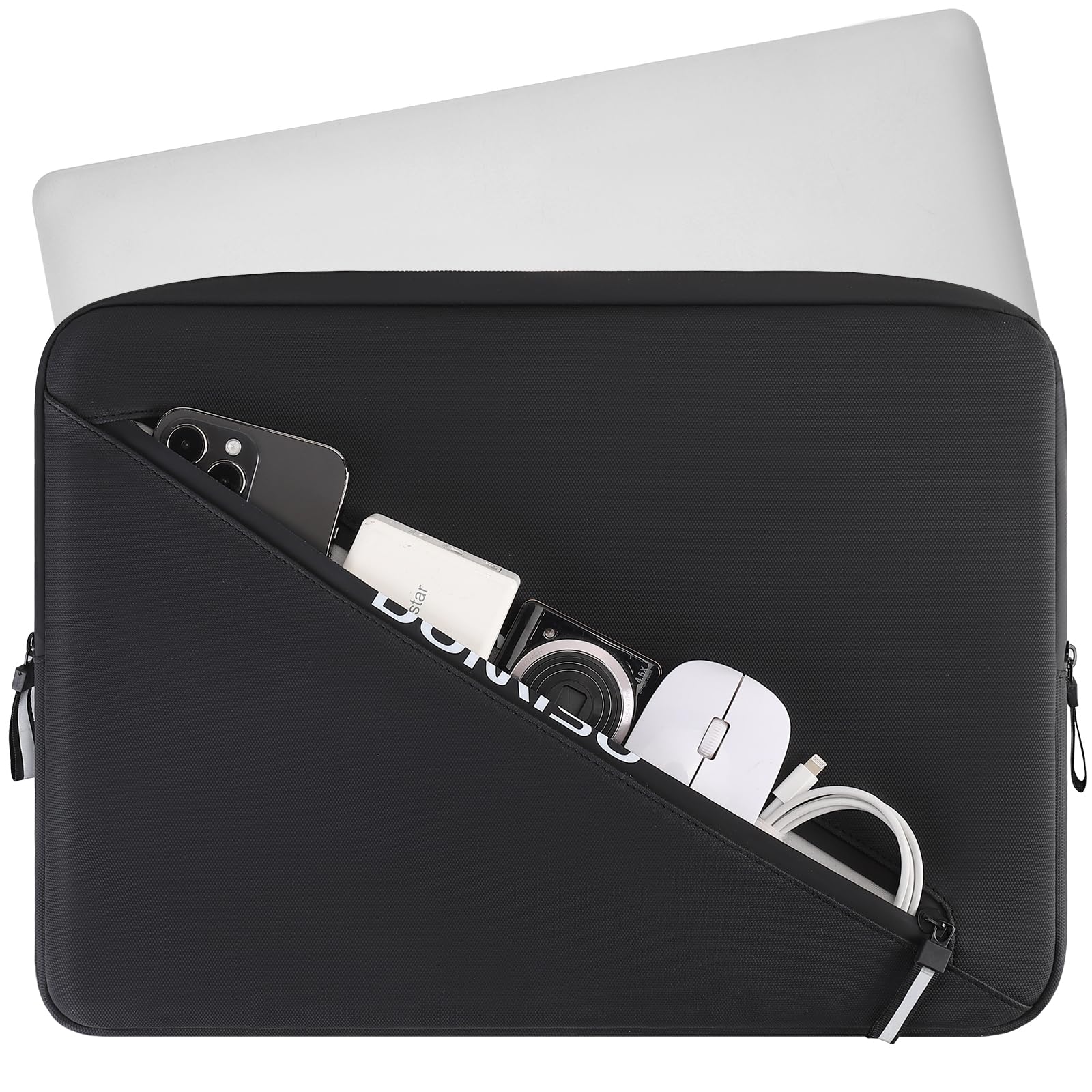 DOMISO housse 17,3 pouces ordinateur portable noir lettres