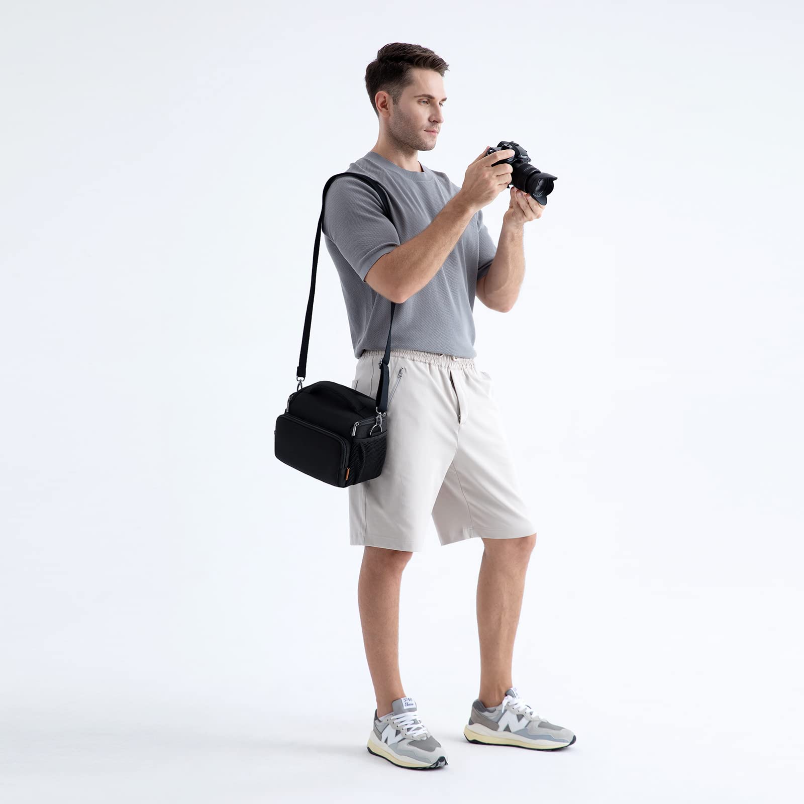 Domiso sac appareil photo reflex noir compact