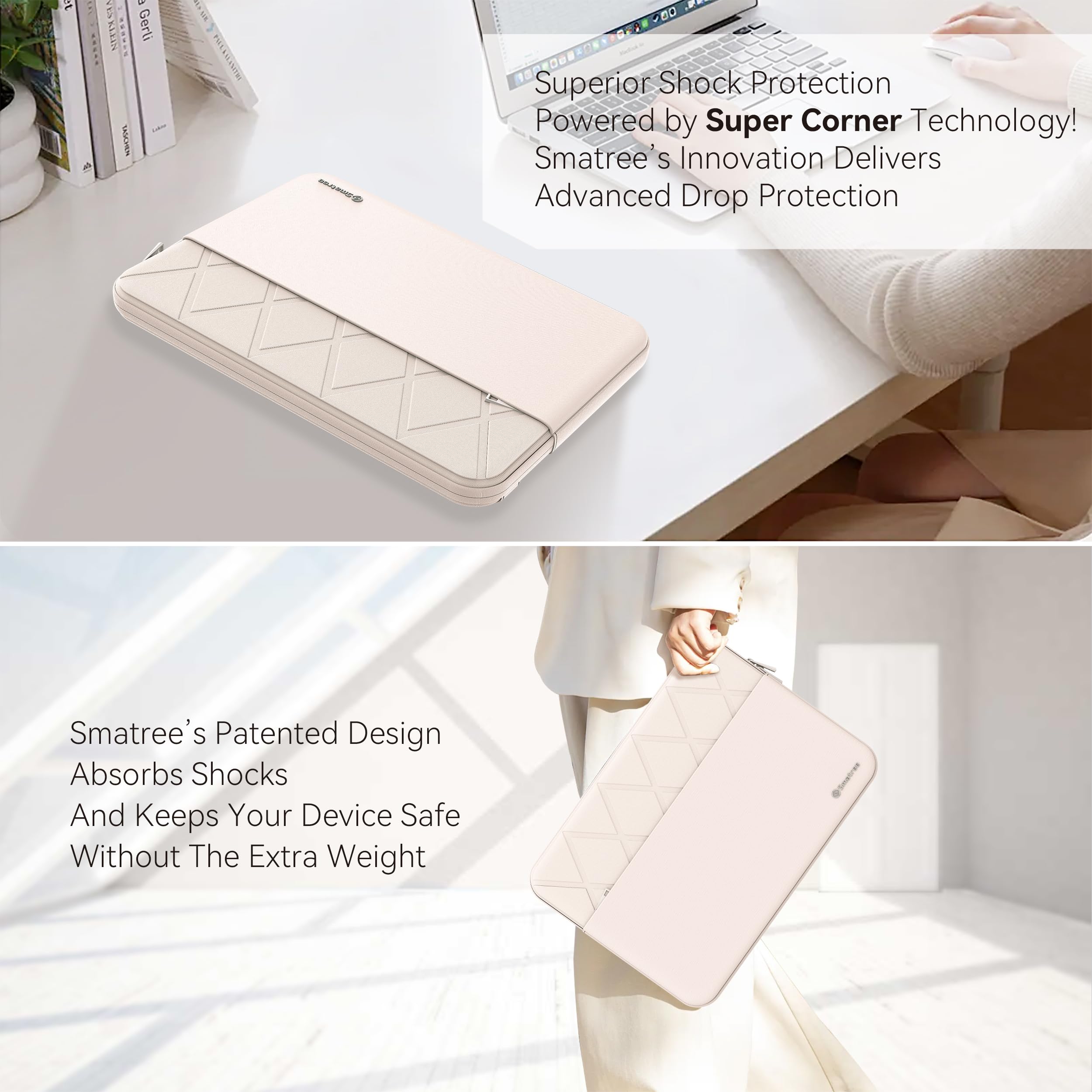 Smatree E413 housse PC 14 pouces blanc anti-choc