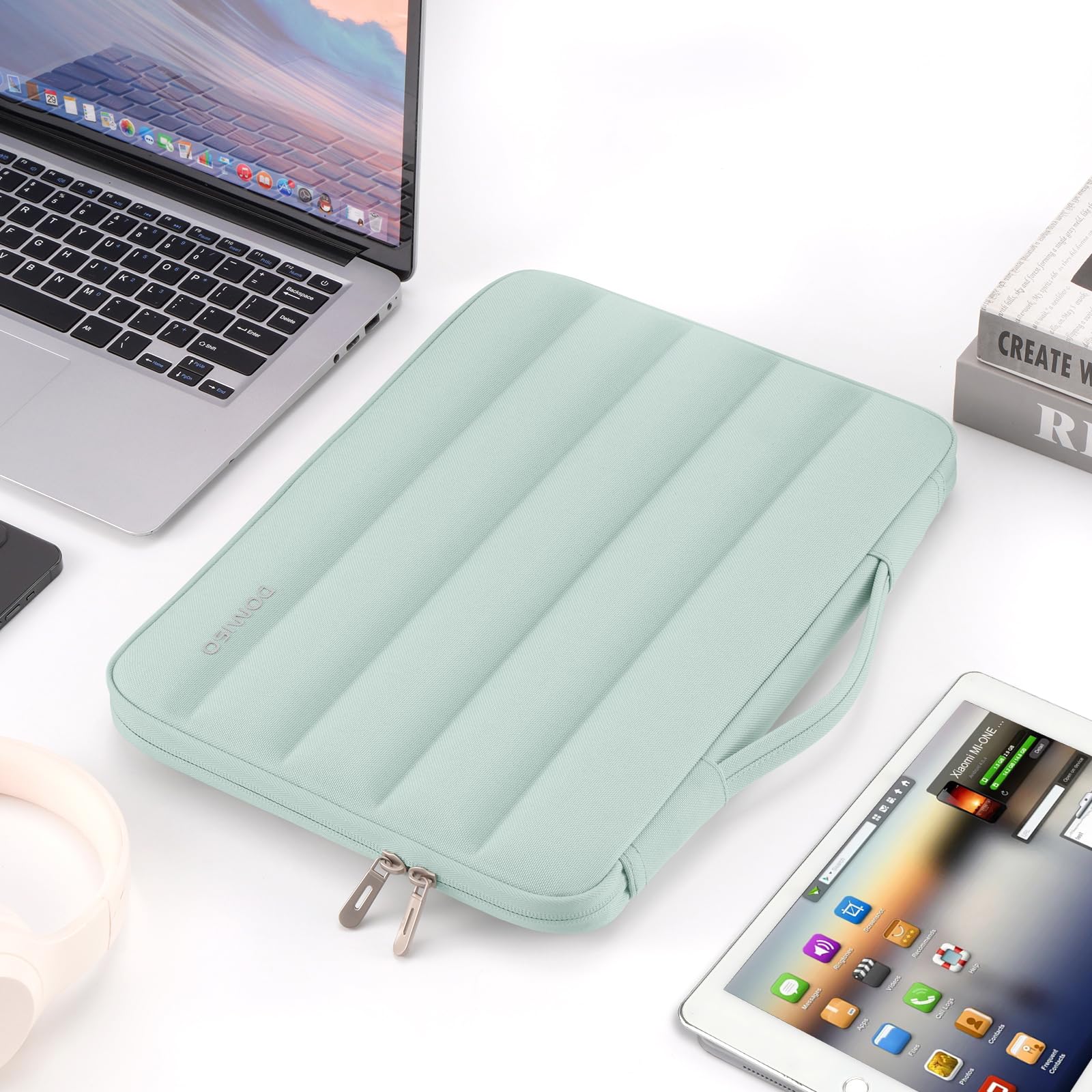 DOMISO 17,3 Pouces Housse Ordinateur Portable Menthe Verte Imperméable