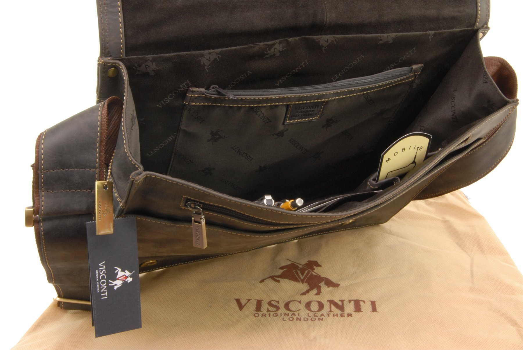 Visconti Harvard 16054 sacoche cuir 15-16" marron foncé