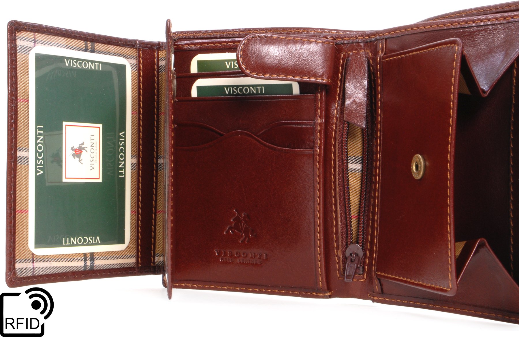 Visconti MZ3 Milan portefeuille homme cuir marron RFID
