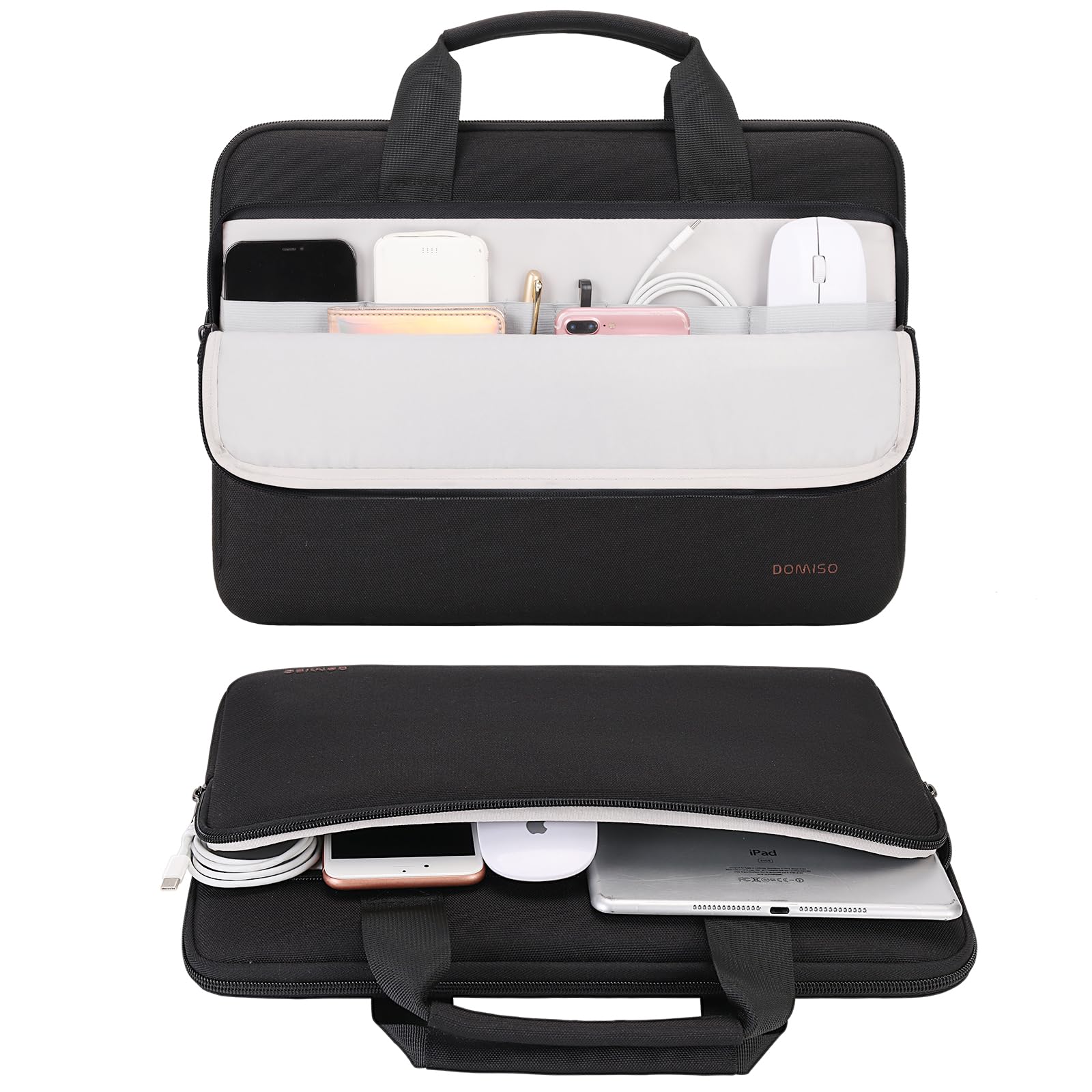 DOMISO Housse ordinateur portable 17,3 pouces noire imperméable