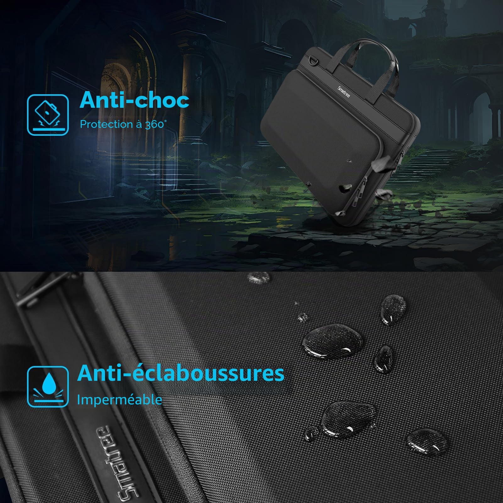 Smatree A800XL mallette rigide 18" Alienware Acer noir