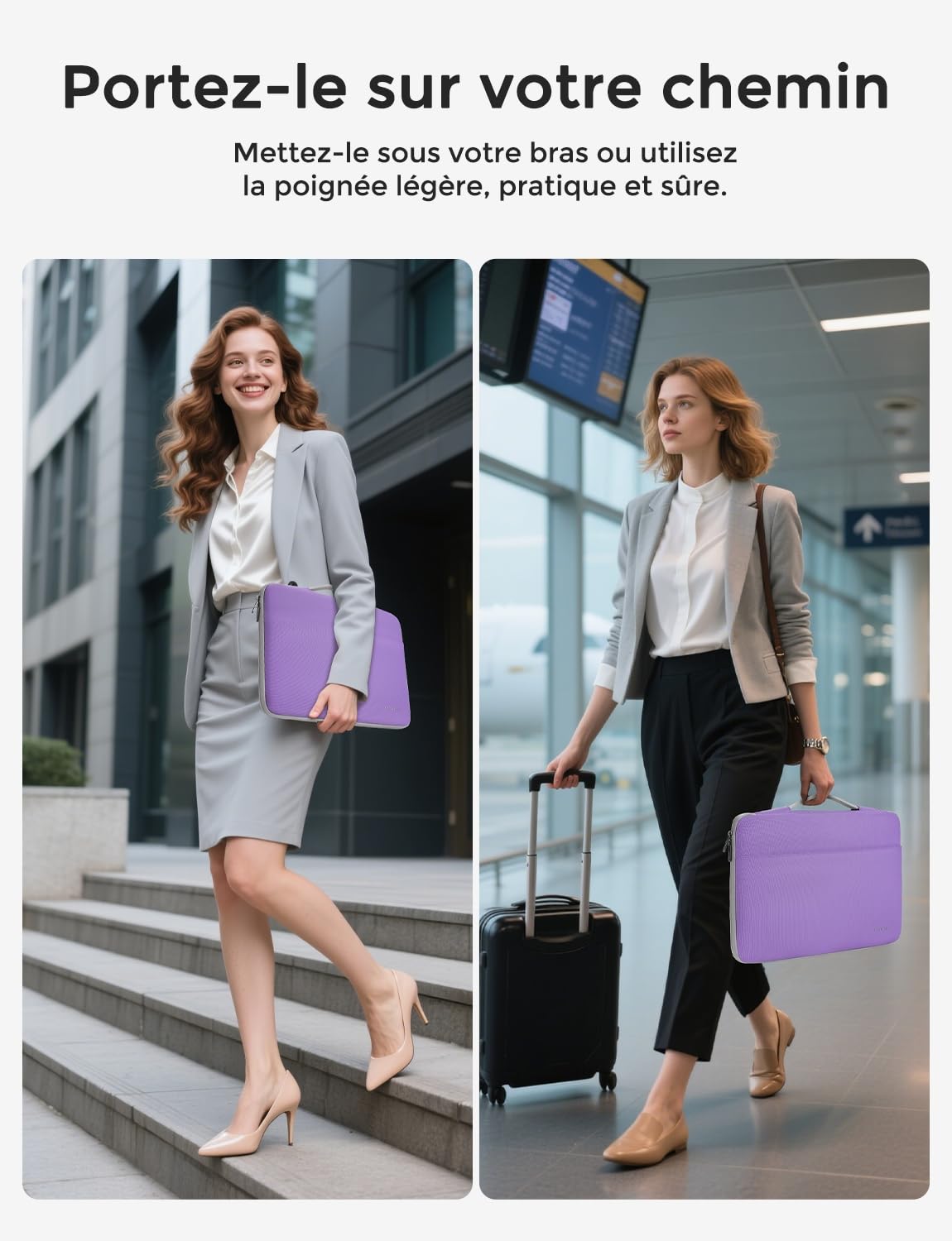 DOMISO housse ordinateur portable 15,6 pouces violet imperméable
