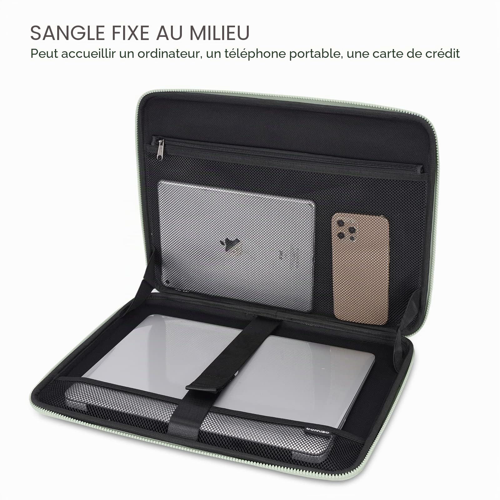 Domiso EVA housse PC 17,3 menthe verte poignée