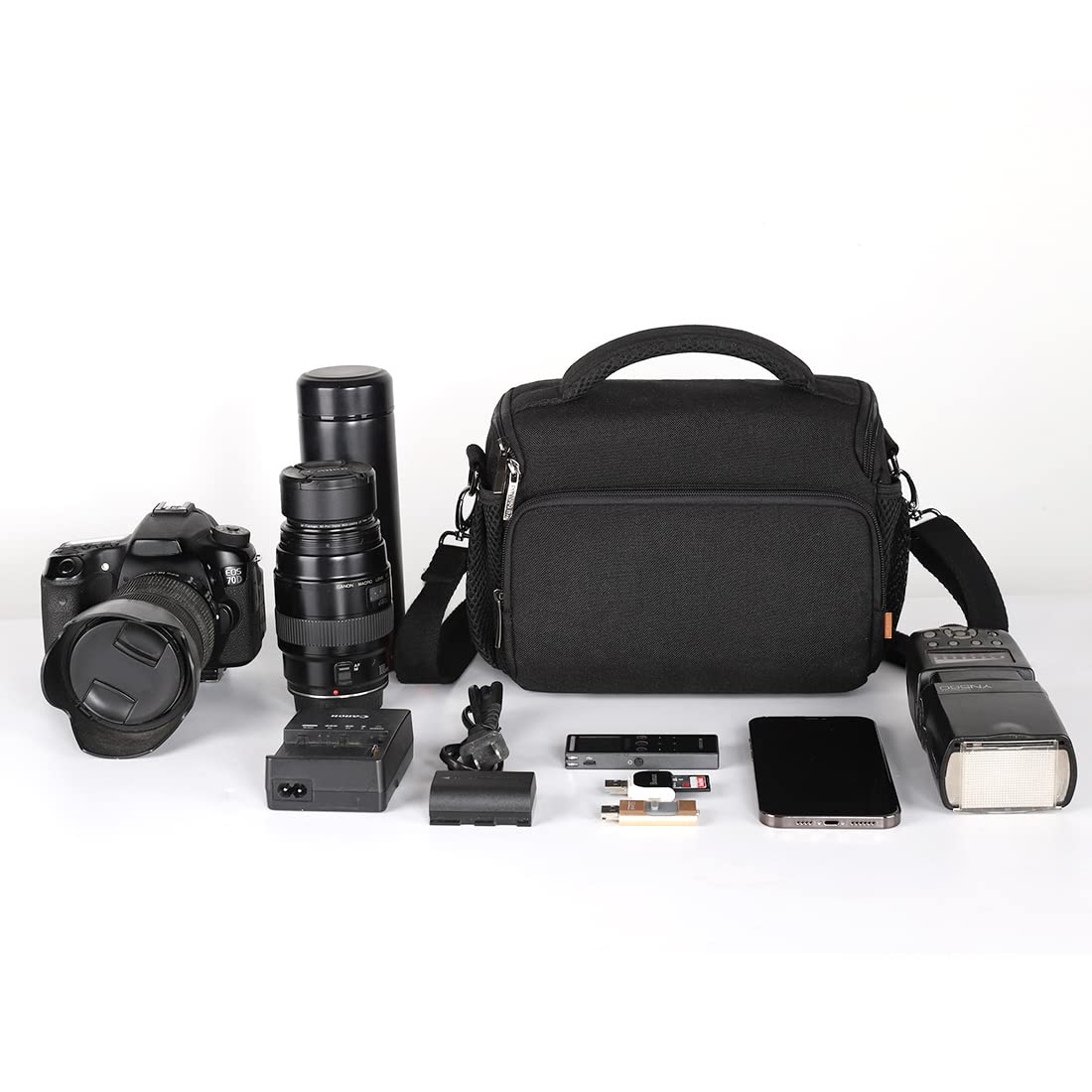 Domiso sac appareil photo reflex noir compact