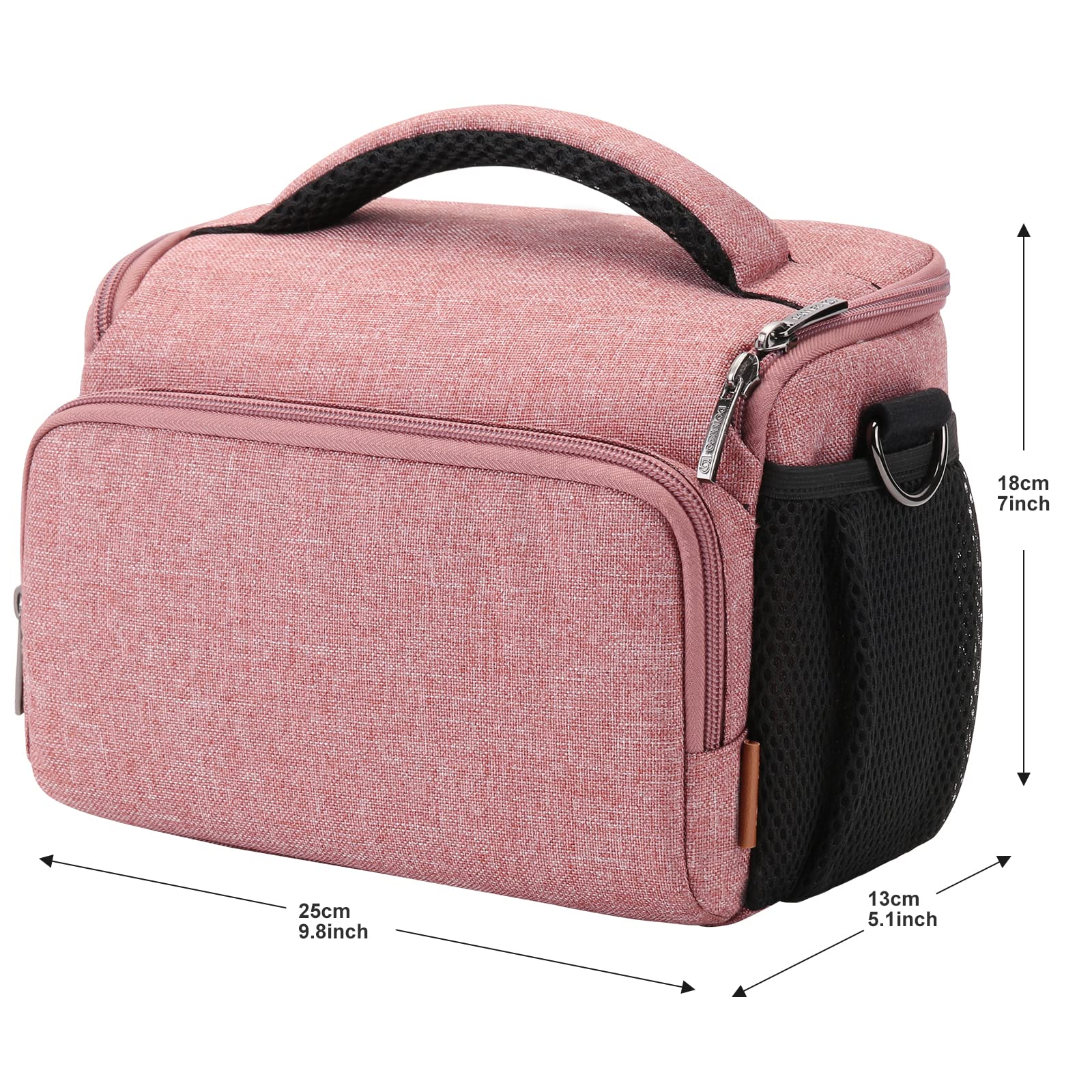Domiso sac photo bandoulière rose imperméable