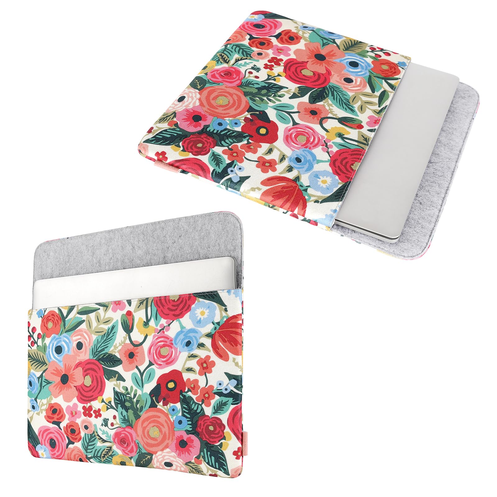 DOMISO 14 Pouces Housse PC Portable Fleurs Fine Étanche