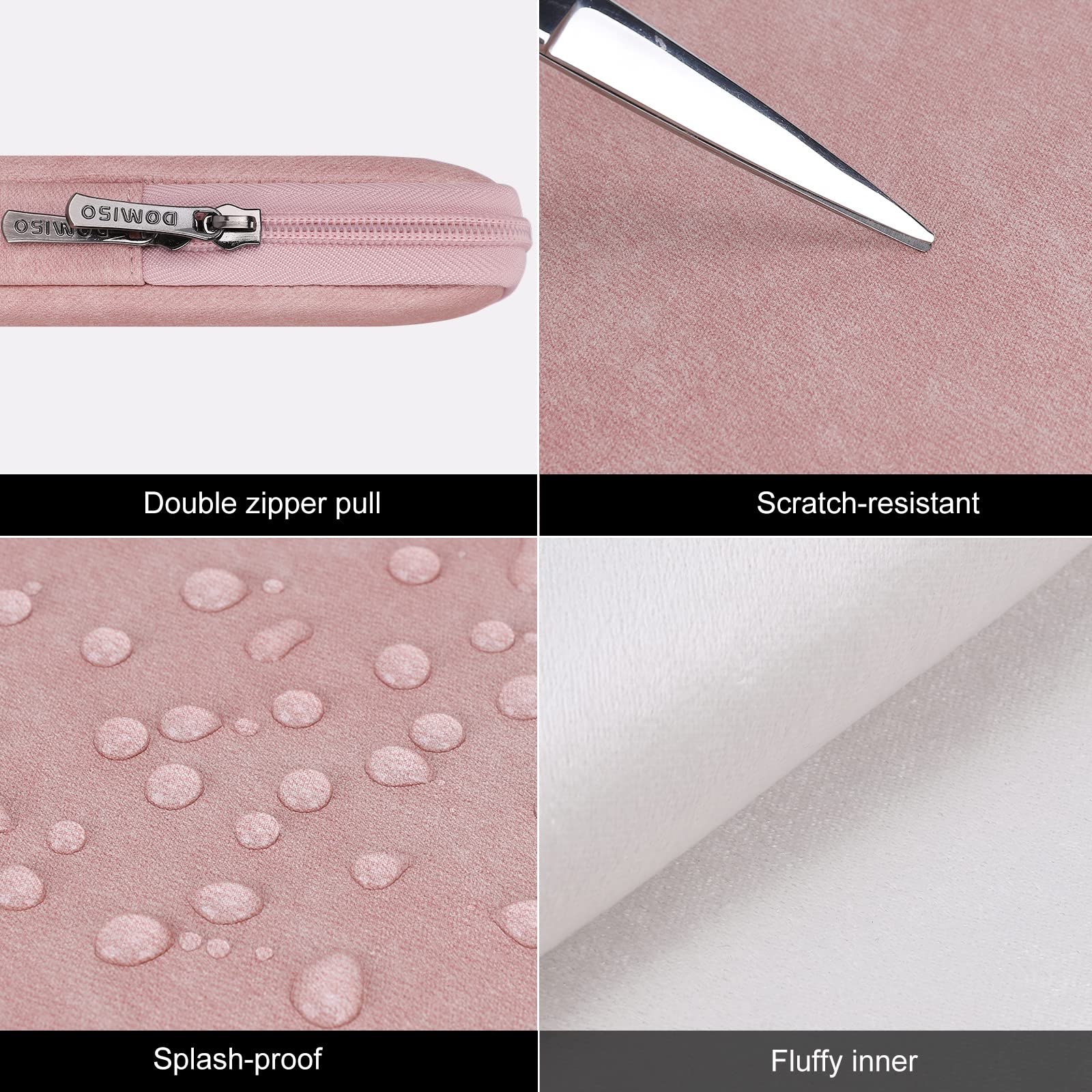 Domiso housse pc 17,3 pouces rose imperméable fine
