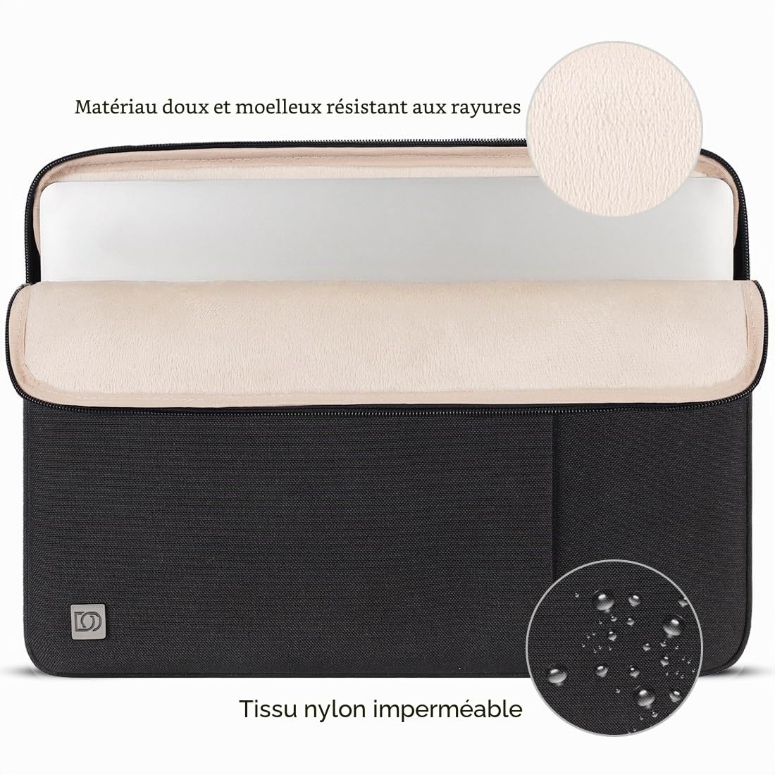 Domiso housse ordinateur 17,3 pouces noire imperméable