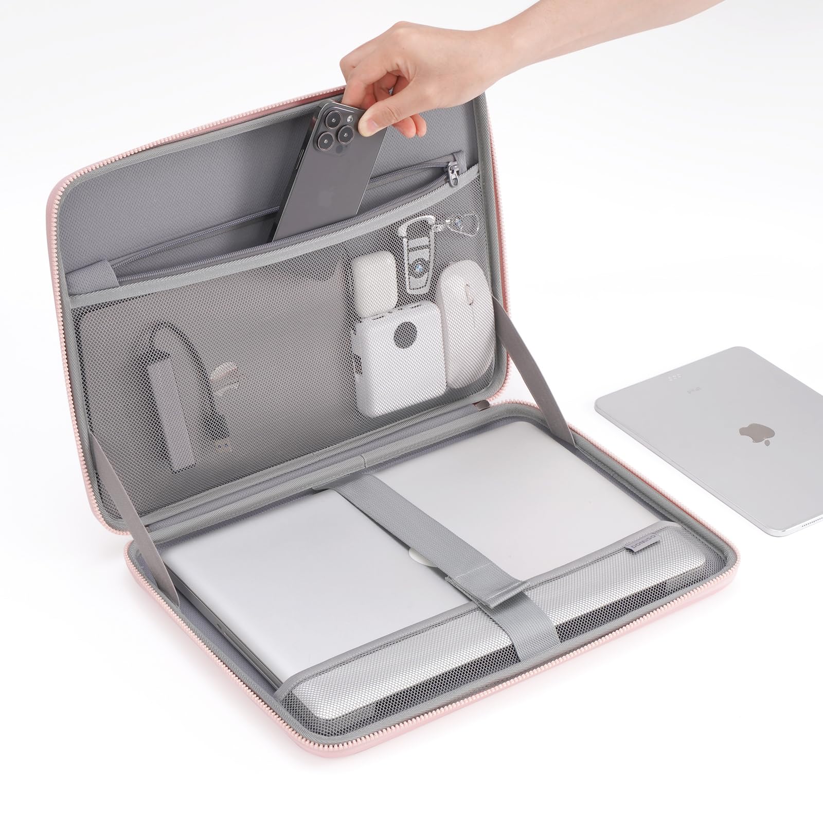 DOMISO Housse ordinateur portable 14 pouces rose antichoc