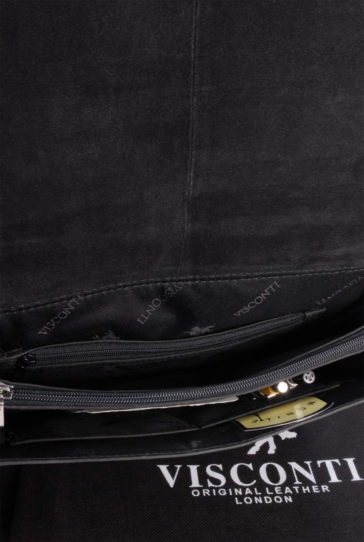 Visconti 16025 Harvard besace cuir noir multi-poches