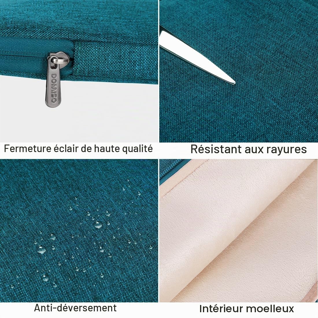 Domiso housse ordinateur 17,3 pouces teal imperméable
