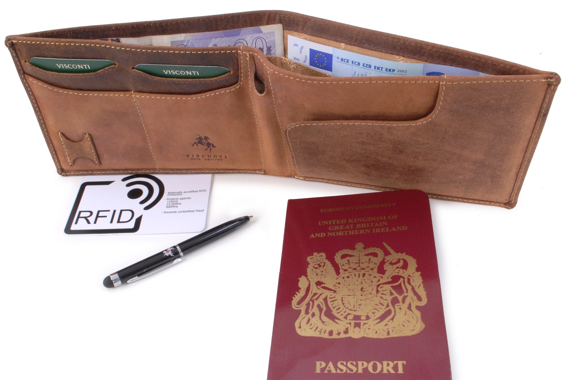 Visconti 726 Jet portefeuille cuir véritable tanné RFID