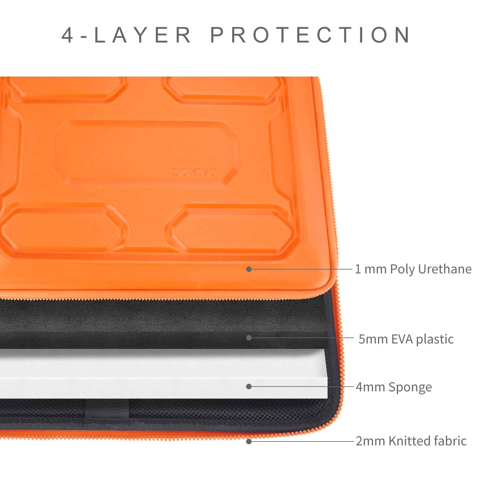 DOMISO Housse ordinateur portable 14 pouces orange antichoc