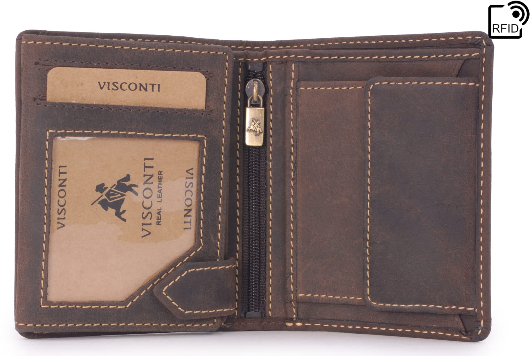 Visconti 708 Spear portefeuille cuir homme marron foncé RFID