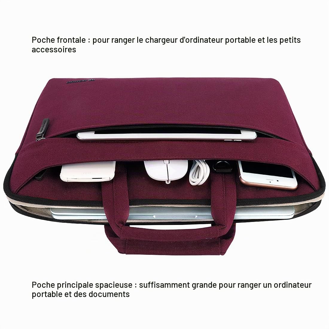 Domiso housse ordinateur 17 pouces fuchsia USB