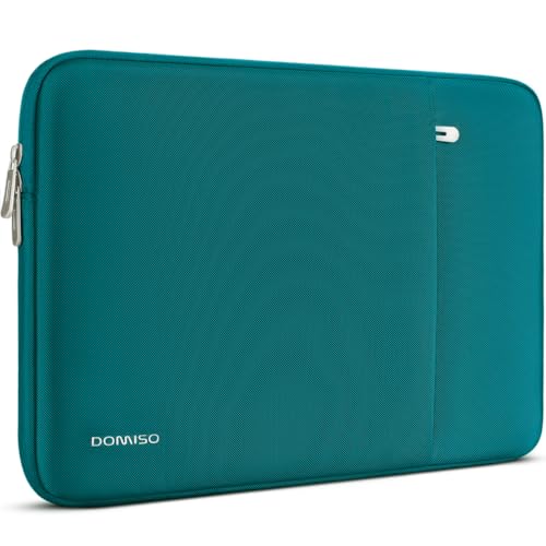 DOMISO 17,3 Pouces Sacoche Ordinateur Turquoise Poches