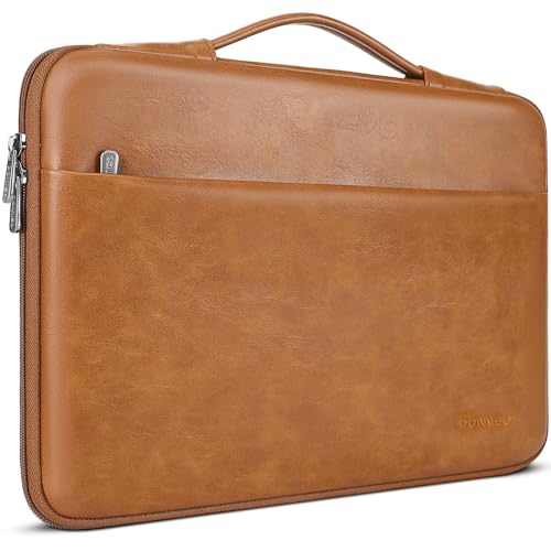 Domiso 17,3 pouces housse ordinateur brun cuir PU antichoc