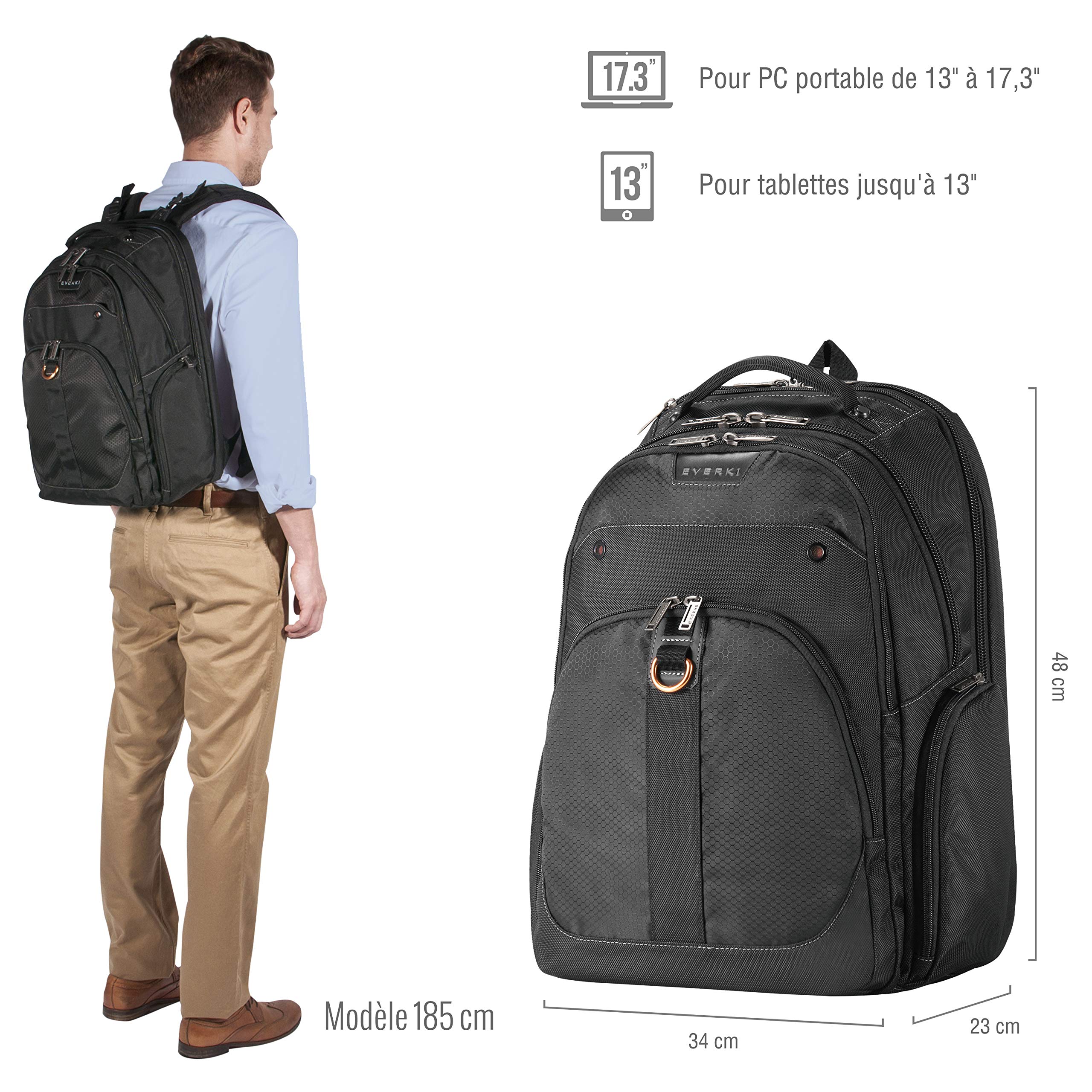 Everki Atlas sac à dos 32L 17,3 pouces noir