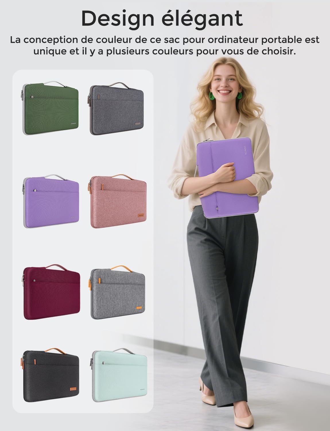 DOMISO housse ordinateur portable 15,6 pouces violet imperméable