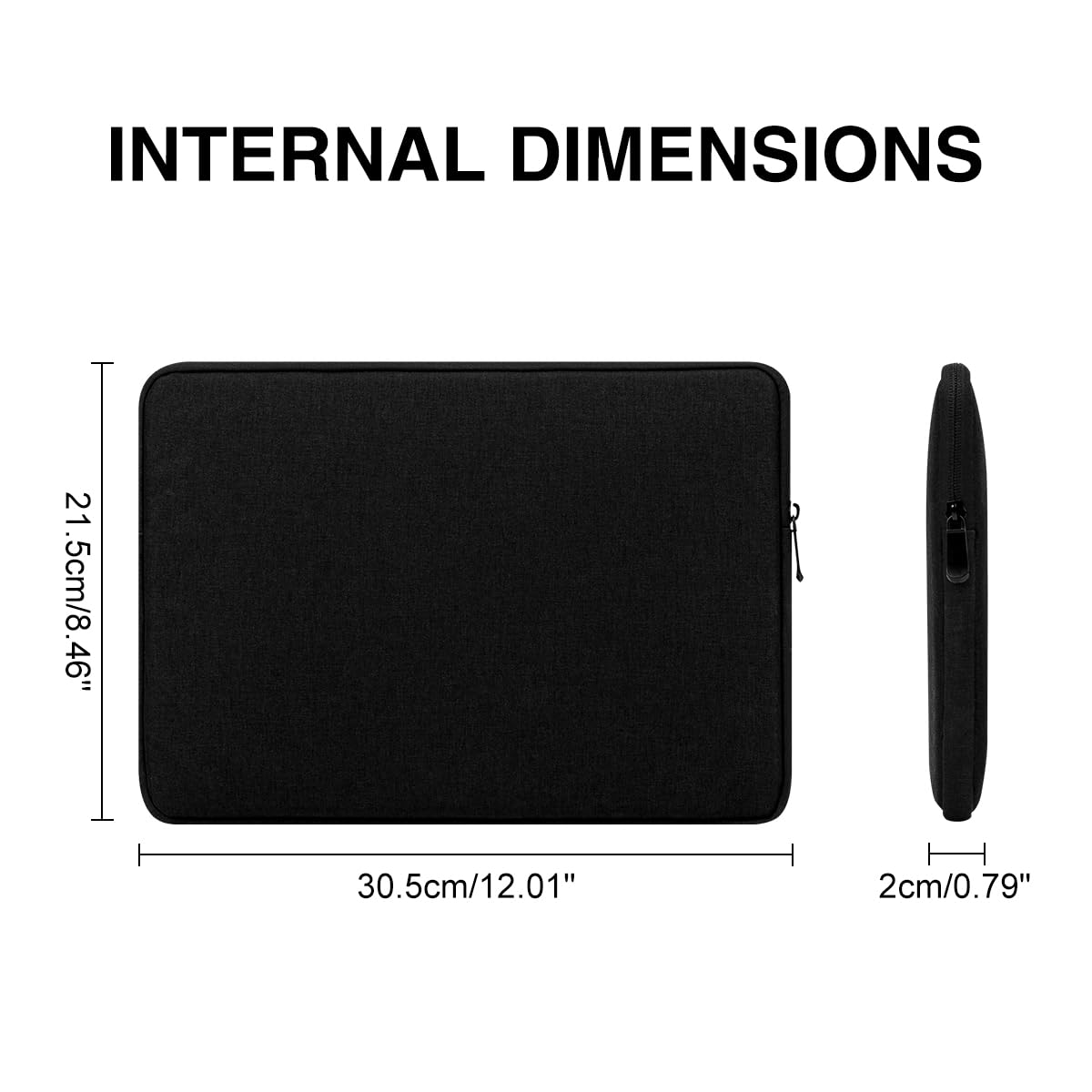 jooeer Housse Ordinateur 11 Pouces Noir Imperméable + Pochette