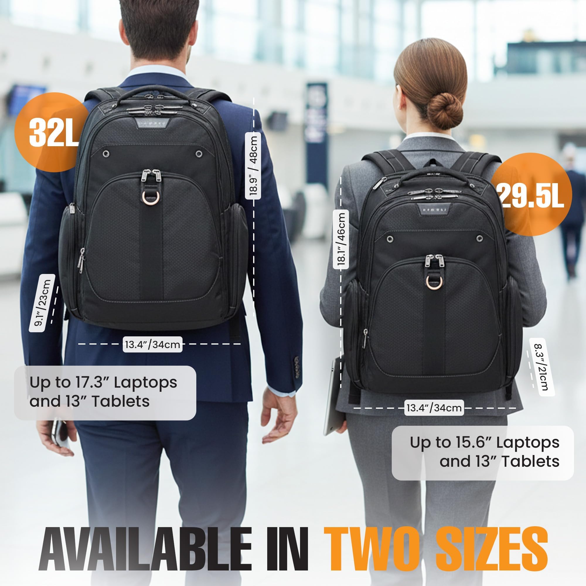 Everki Atlas sac à dos 32L 17,3 pouces noir