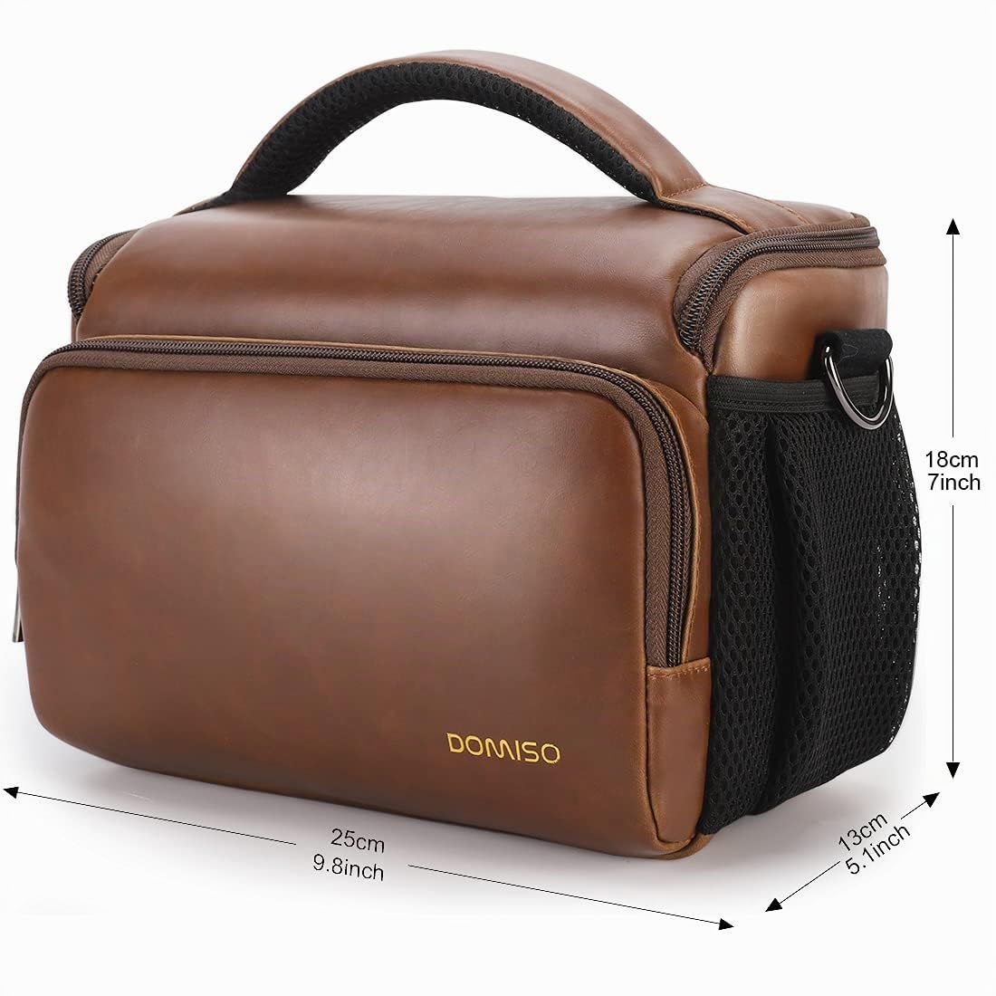 Domiso sac bandoulière photo reflex marron foncé