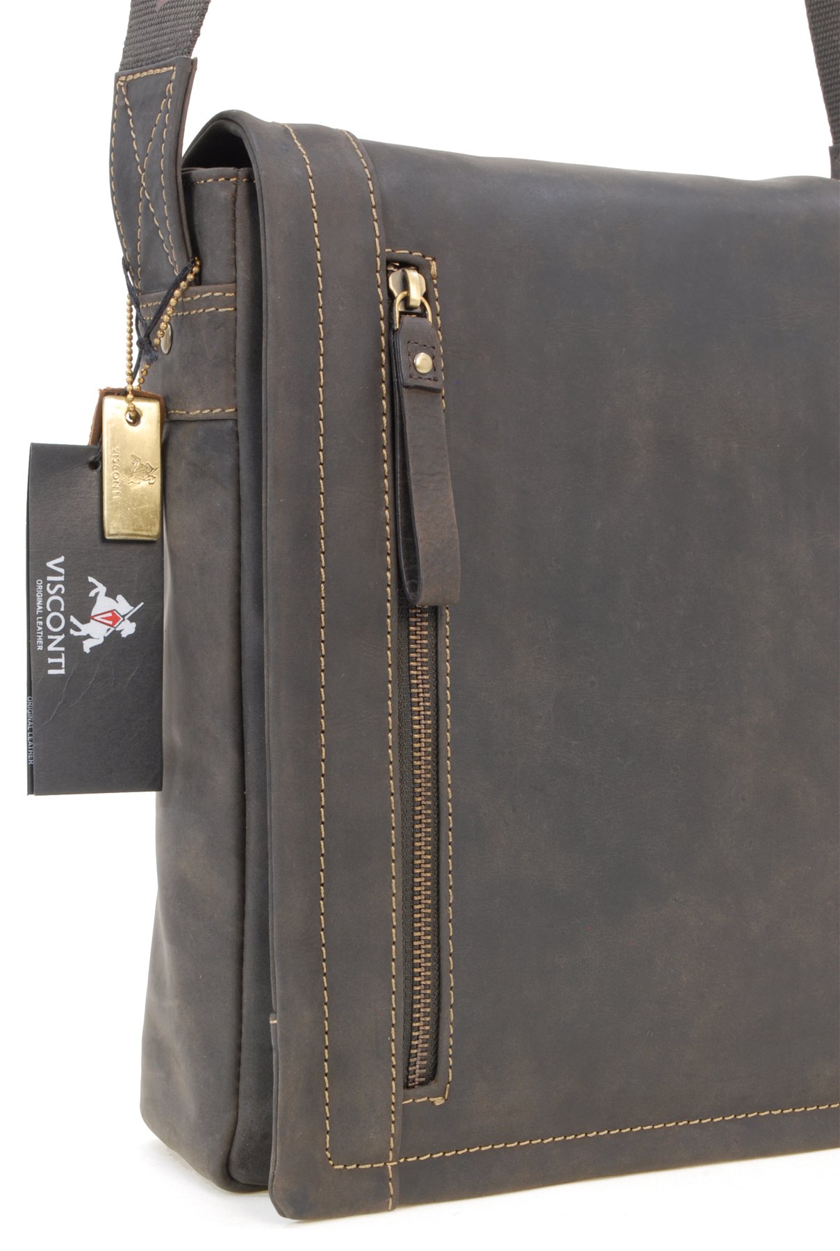 Visconti 16081 Tommy sac besace cuir marron foncé