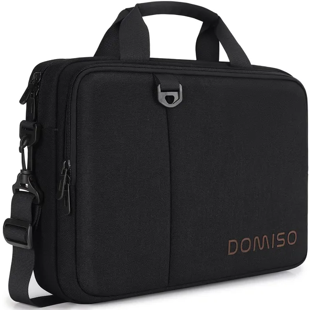 DOMISO 15,6 pouces sacoche ordinateur noire bandoulière