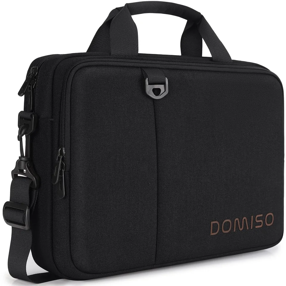 DOMISO 15,6 pouces sacoche ordinateur noire bandoulière