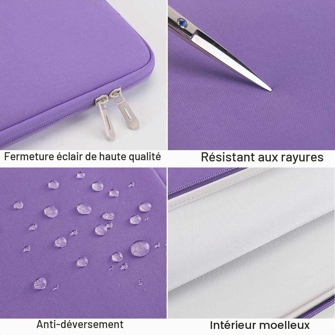 DOMISO 17,3 Pouces Sacoche PC Portable Pourpre Antichoc