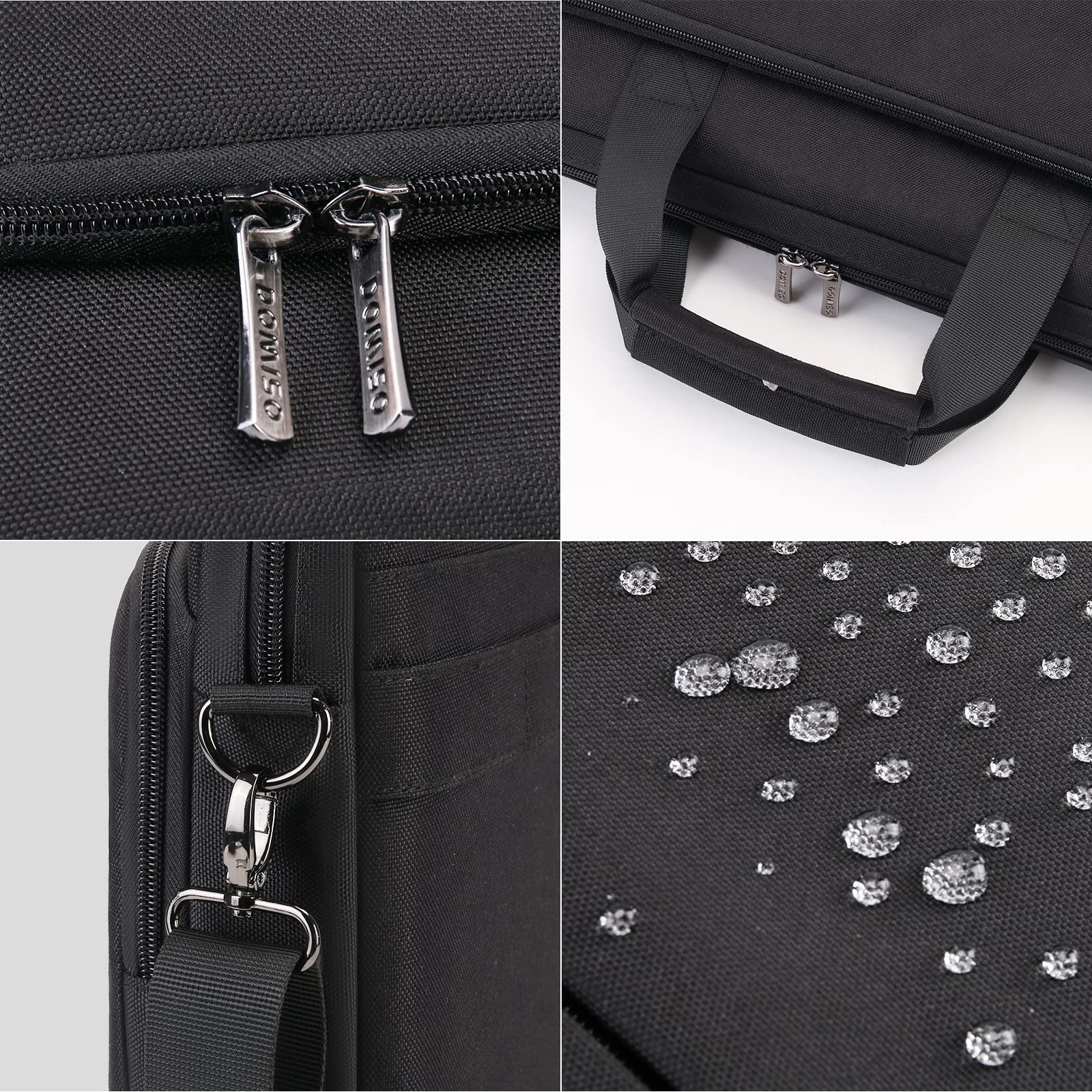 DOMISO 17,3 pouces sacoche ordinateur noire imperméable