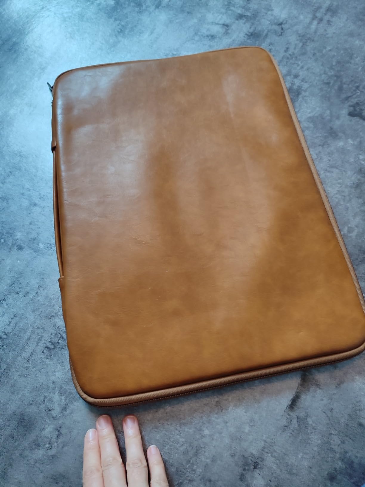 Domiso 17,3 pouces housse ordinateur brun cuir PU antichoc